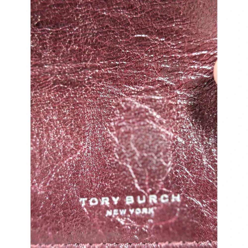 Tory Burch Kira Turnlock Mini Bag Red Crinkled Leather Silver Hardware NWT